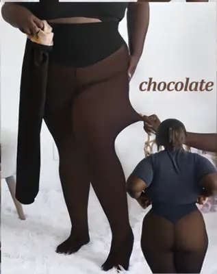 Image de Pantalon Thermique Slim Transparent Taille Haute - Miel Marron