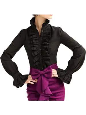Image de Blouse Victorienne à Volants - Élégance Féminine