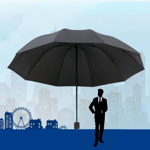 Zdjęcie Wysokiej jakości dziesięciokątny parasol ogrodowy 130 cm – wzmocniona ramka, wodoodporny, wiatroszczelny, ręczny, duży parasol do tarasu i ogrodu
