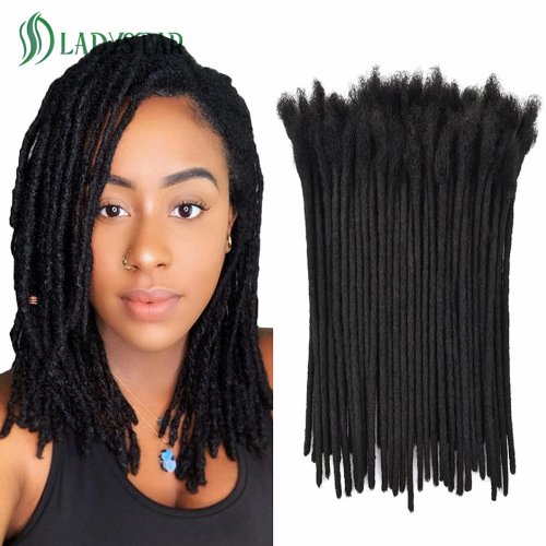 Bild von 0,4 cm, 0,6 cm, 0,8 cm Breite, Loc-Erweiterung, Echthaar, 40 Stränge, vollständig handgefertigt, 100 % Echthaar, Dreadlock-Erweiterungen für Männer und Frauen