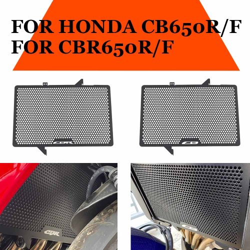 Immagine di Griglia di Protezione per Radiatore in Acciaio Inox per Honda CB650F, CBR650F, CB650R, CBR650R - Modello 2019-2024