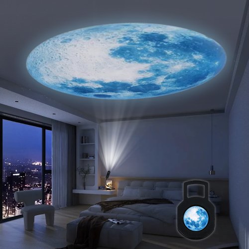 Imagen de Lámpara LED Lunar con Diseño de Planeta Azul - Iluminación Decorativa para Habitaciones y Ambientes Relajantes