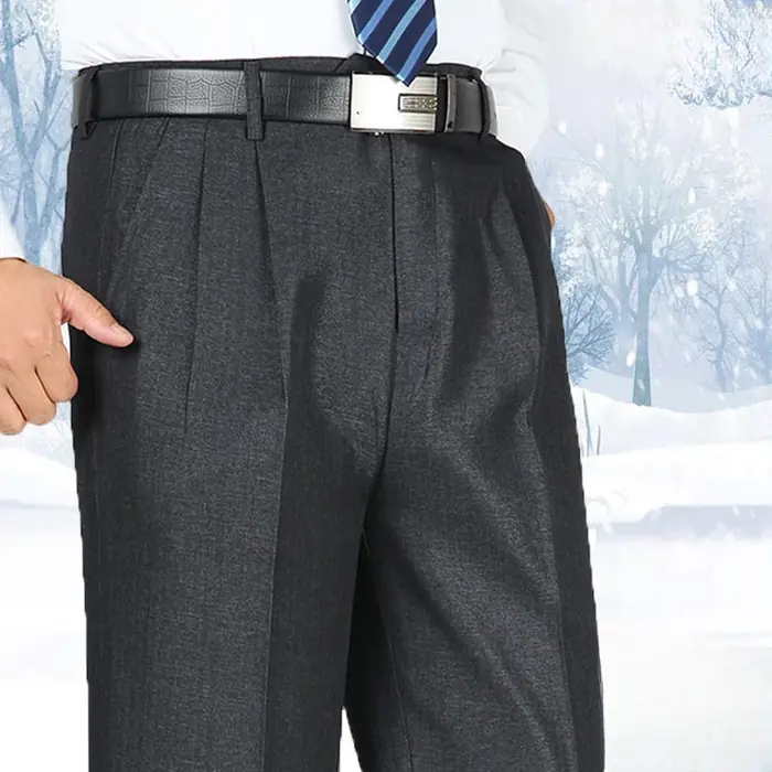 Image de Pantalon Homme Formel Noir Élastique - Coupe Droite Grande Taille