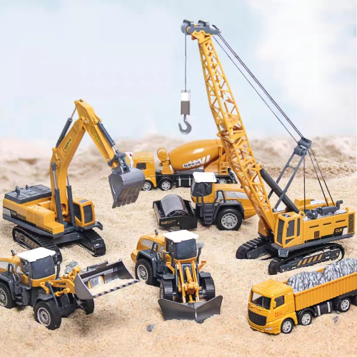 Afbeelding van Speelgoed Voertuigen Set voor Jongens - Diecast Tractor, Graafmachine, Bulldozer en Kraanwagen van Legering en Plastic - Collectie Modelauto's als Geschenk