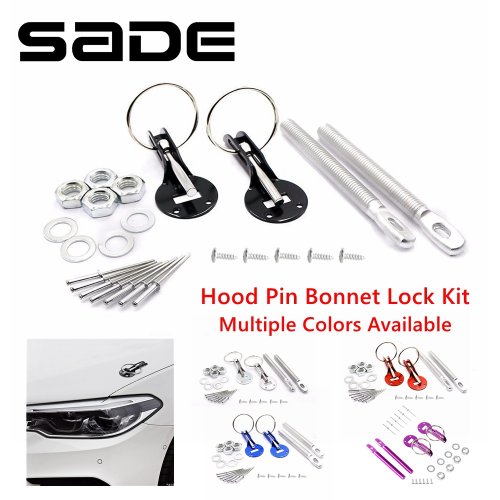 Zdjęcie Uniwersalny Zestaw Sworzni do Maski Samochodowej z Aluminiowymi Elementami – Idealny do Zamków Wyścigowych i Blokowania Kluczy