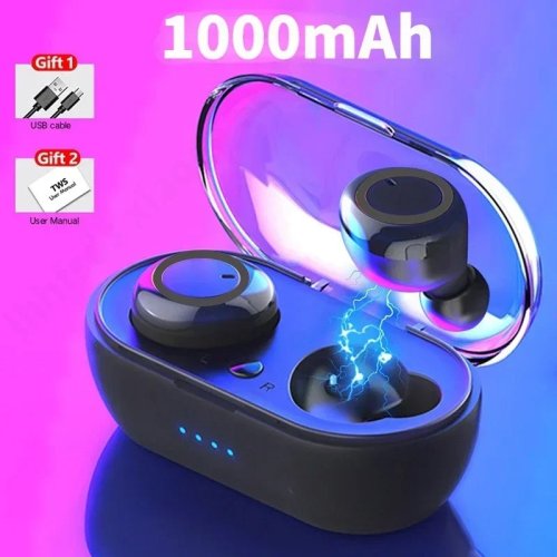 Image de Écouteurs Bluetooth TWS Y50 - Son 9D, Contrôle Tactile & LED