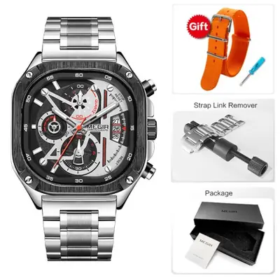 Image de Montre Homme Quartz Noir Étanche Cadran Carré