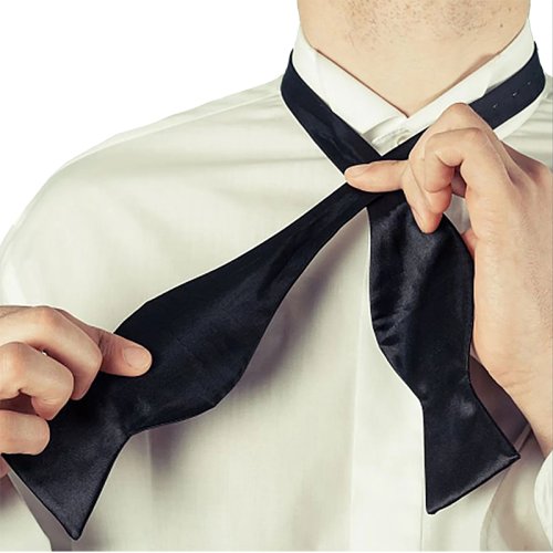 Image of Elegant Men's Silk Satin Adjustable Bow Tie – Classic Solid Color Vintage Style for Business, Wedding, and Formal Events