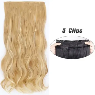 Image de Extensions Cheveux Synthétiques 80cm - Clip-In Long et Lisse