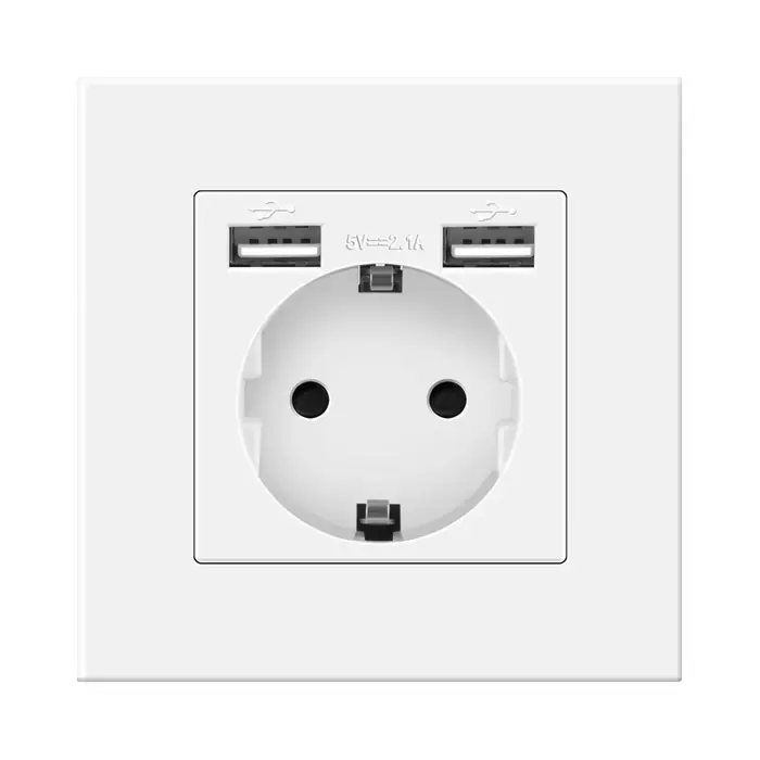 Image de Prise murale USB double 16A - Design moderne & pratique