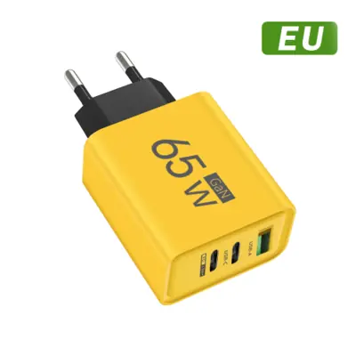 Image de Chargeur USB-C 65W 3 Ports - Charge Rapide pour iPhone, Samsung, Xiaomi, Huawei