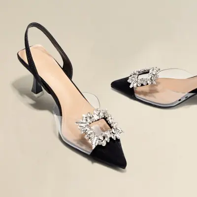 Image de Escarpins Transparentes à Talons Hauts - Élégance & Séduction