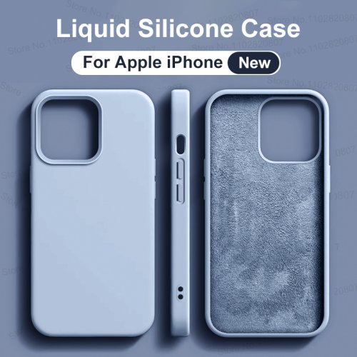 Bild von Neue flüssige Silikon hüllen für Apple iPhone 11 12 13 14 15 Pro Max 14 15 plus Softcase stoß feste Stoßstangen abdeckung Telefon zubehör