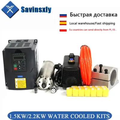Image de Moteur CNC Refroidi à l'Eau 1.5kW - Pince ER20 80mm