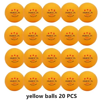 Image de Balles de Ping-Pong 3 Étoiles - Blanc & Jaune