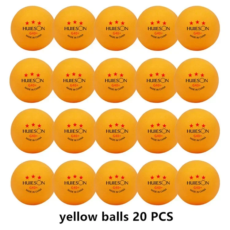 Image de Balles de Ping-Pong 3 Étoiles - Blanc & Jaune