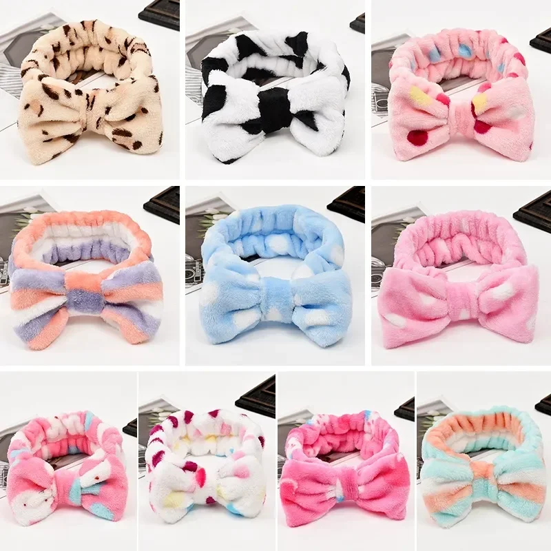Bild von Weiches Korallen-Fleece Stirnband für Frauen – Elastisches Haarband mit Topknoten-Design, Ideal für Make-up, Gesichtswaschen und tägliche Nutzung