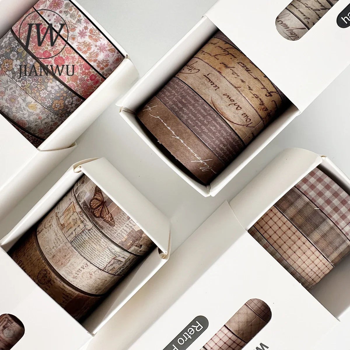 Immagine di Set di 8 Rotoli Washi Tape Vintage Italiano