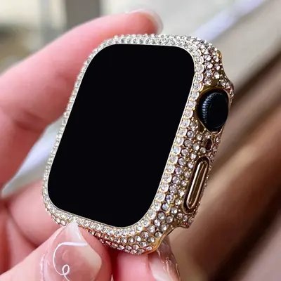 Image de Protection Écran pour Apple Watch avec Strass - Verre Trempé