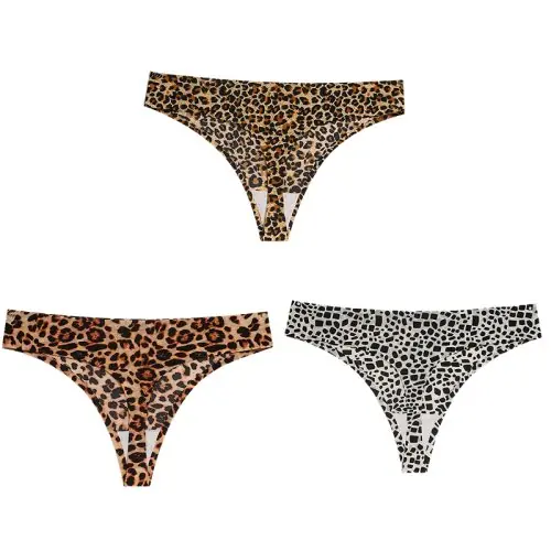 Image de Ensemble Lingerie Féminine 3 Pièces - Style Léopard