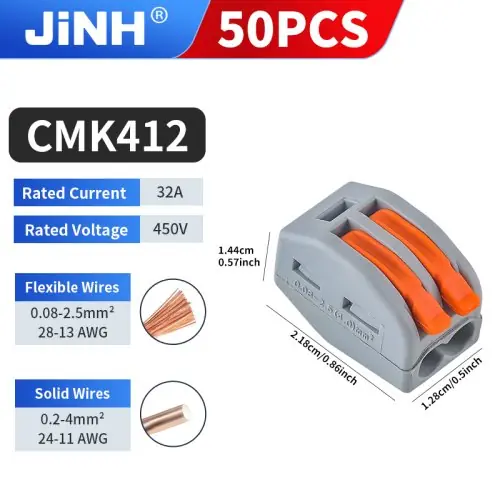 Image de Connecteurs Rapides CMK 41 - 50 Pièces pour Câbles Électriques