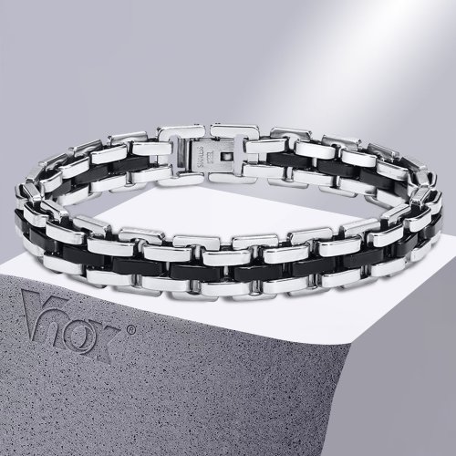 Afbeelding van Stijlvolle Heren Armband - Roestvrijstaal & Ketting Design