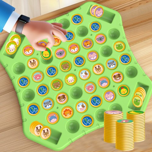 Imagen de Juego de Mesa de Ajedrez con Tapa de Animales: 108 Cartas, Juego de Estrategia Clásico para Desarrollo Cognitivo y Rompecabezas Interactivo para Padres e Hijos