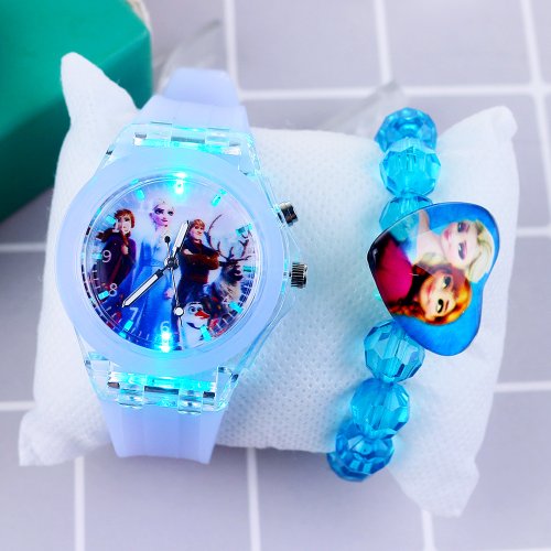 Immagine di Orologio da Polso per Bambine con Luce LED - Principessa Elsa e Sofia