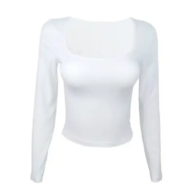 Image de T-Shirt Slim à Manches Longues Col Carré - Style Streetwear