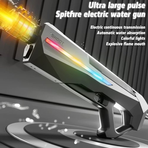 Bild von Vollautomatische LED-Elektro-Wasserpistole mit Feuer-Effekt – Sommer-Spaß für Erwachsene und Kinder im Pool oder im Freien