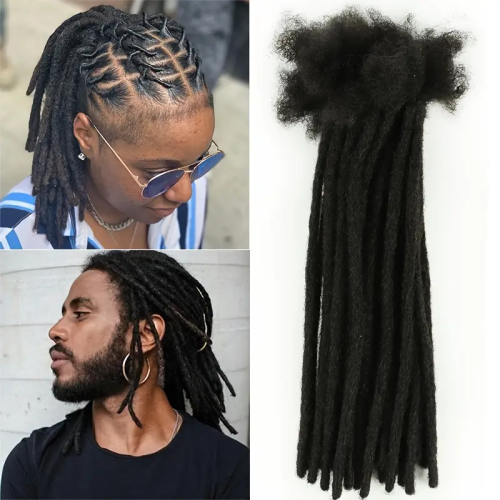 Image of 100% Human Hair Full Handmade Permanent Dreadlock Extensions – Natural Locs from 6 to 22 Inches for Long-Lasting Style