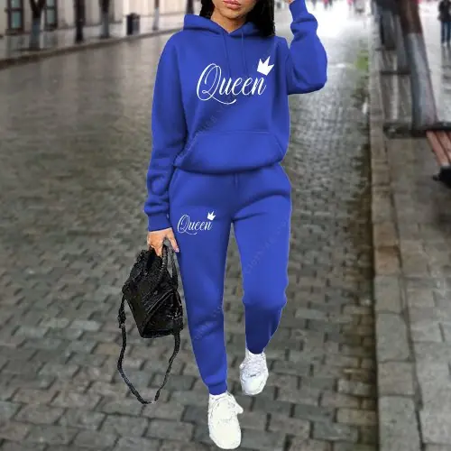 Image de Survêtement Femme Imprimé Queen Letter - Style Sportif & Chic