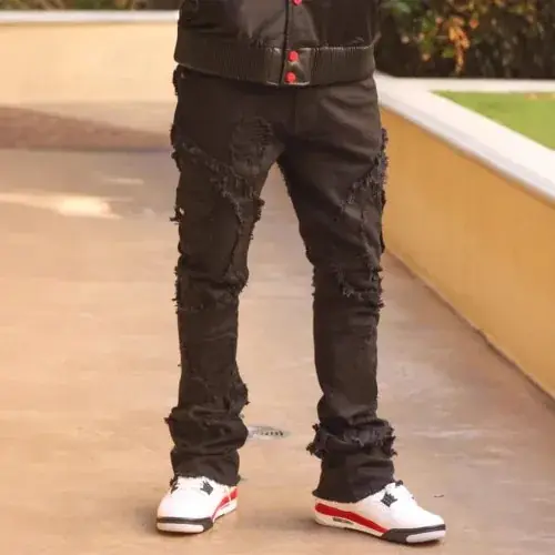 Image de Jeans Déchirés Homme Coupe Slim - Style Hip Hop 2025
