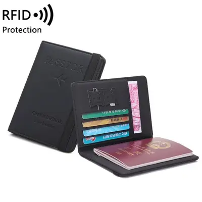 Image de Étui de voyage RFID - Porte-passeport & cartes en cuir PU