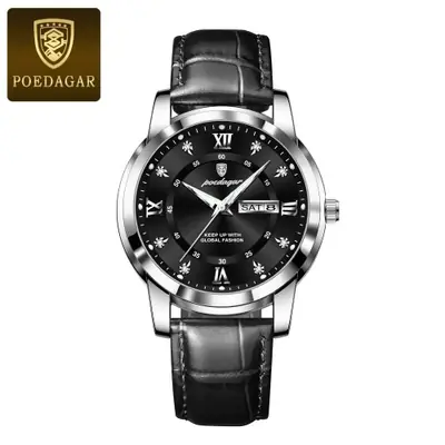 Image de Montre Homme Luxe Étanche - Cuir Lumineux avec Date et Semaine