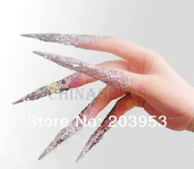 Image de Ongles de Danse du Ventre - Ensemble 5 Pièces Gravé Avalokitesvara