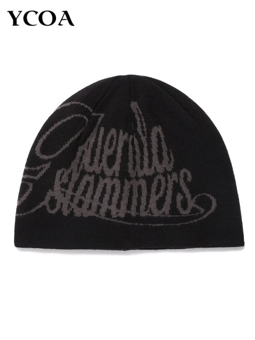 Image of Cozy Knit Star Beanie Hat – Y2K Winter Streetwear Inspired Unisex Wool Beanie with Gothic Graphic Aesthetic for Korean Fashion & K-pop Fans