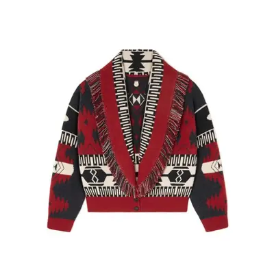 Image de Cardigan Vintage Patchwork à Franges - Style Rue Automne 2025