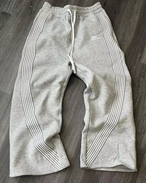 Image of Y2K Embroidered Gray Camo Tactical Joggers – Premium Baggy Sweatpants for Men and Women with Drawstring Waist and Retro Streetwear Design