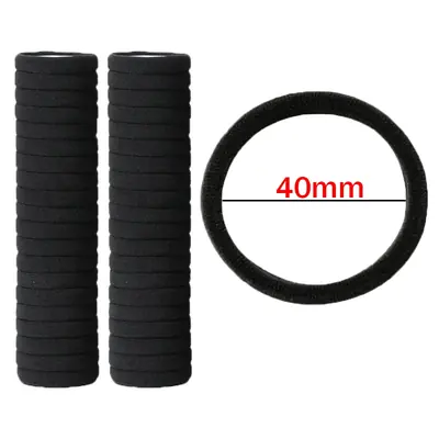 Image de 100 Bandes de Cheveux Noires Élastiques - Accessoire Simple & Pratique
