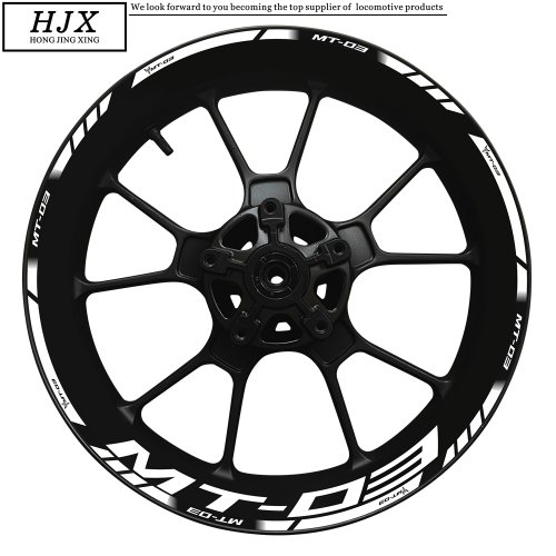 Immagine di Adesivi Riflettenti MT-03 per Moto Yamaha - Set Decorativo per Mozzo Ruota 17"