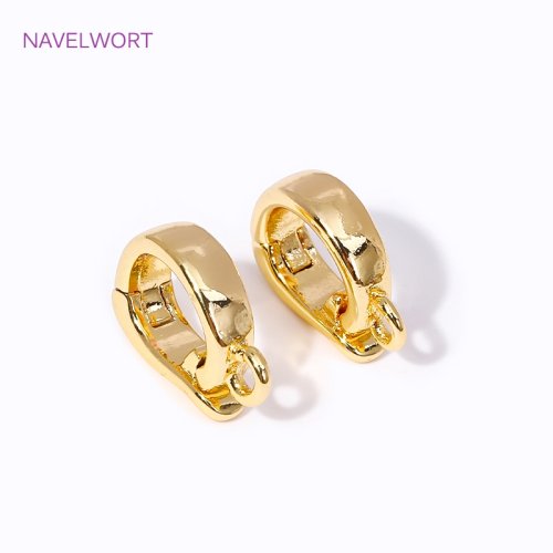 Image of Elegant 18K Gold-Plated Hinged Necklace Enhancer Pendant Bail Clasp Connector for DIY Jewelry Making and Custom Accessories