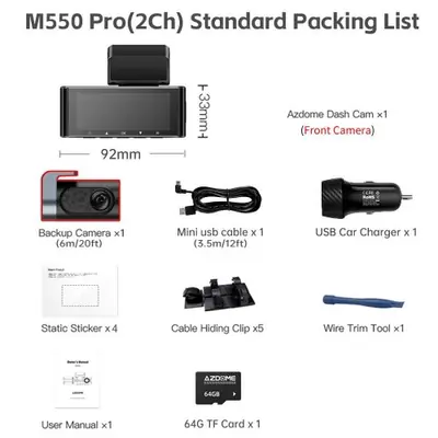 Image de Caméra de Bord 4K avec GPS et Vision Nocturne
