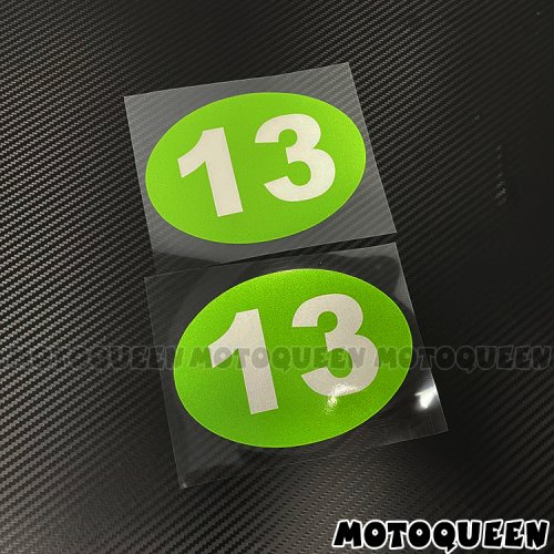 Immagine di Racing Cafe Racer Numero 13 Decalcomania per moto vintage Serbatoio ovale Scatola di copertura laterale Adesivi per casco Vento per moto Auto Car