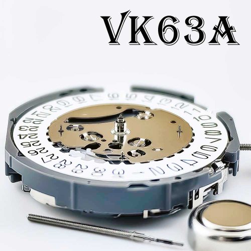 Immagine di Movimento al quarzo importato giapponese VK63 24 ore 3 in punto calendario multi pin orologio multifunzionale accessori sportivi