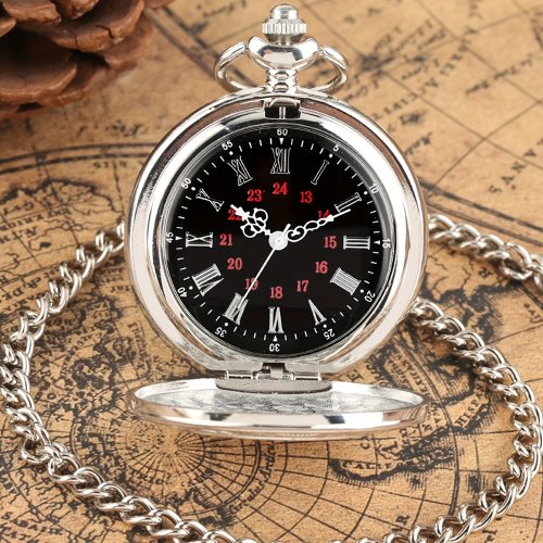 Image de Montre de Poche Vintage Quartz - Double Affichage Classique