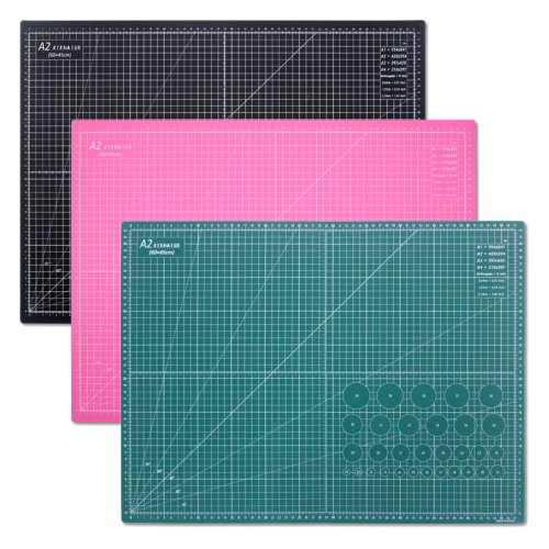 A2 zelfherstellende snijmat 23,6x17,7 inch, multifunctionele knutselmat voor doe-het-zelf/kantoor/school/quilten, antislip gerasterd werkoppervlak