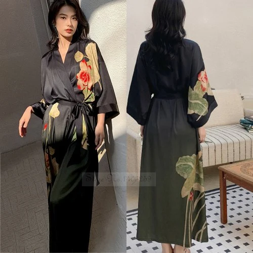 Schwarz lotus Kleid