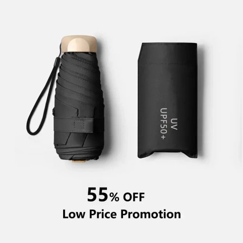 Paraguas Plegable de Bolsillo con Protección UV, Mini Sombrilla Compacta en Cápsula para Lluvia y Sol