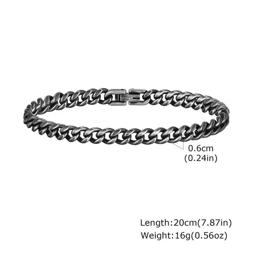 Image de Bracelet Homme ByzanTin 8mm - Acier Inoxydable Gris